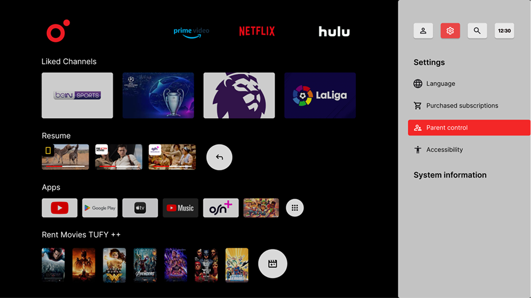Live TV Interface
