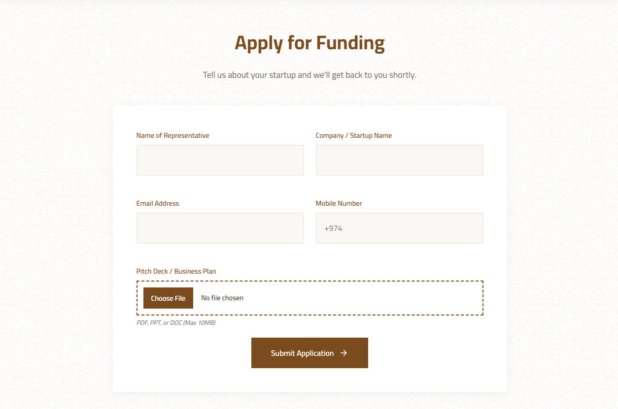 Startup Application Form