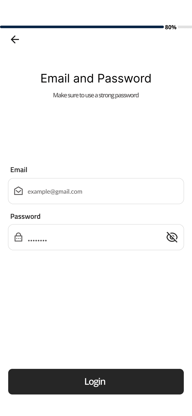 Email Password Screen