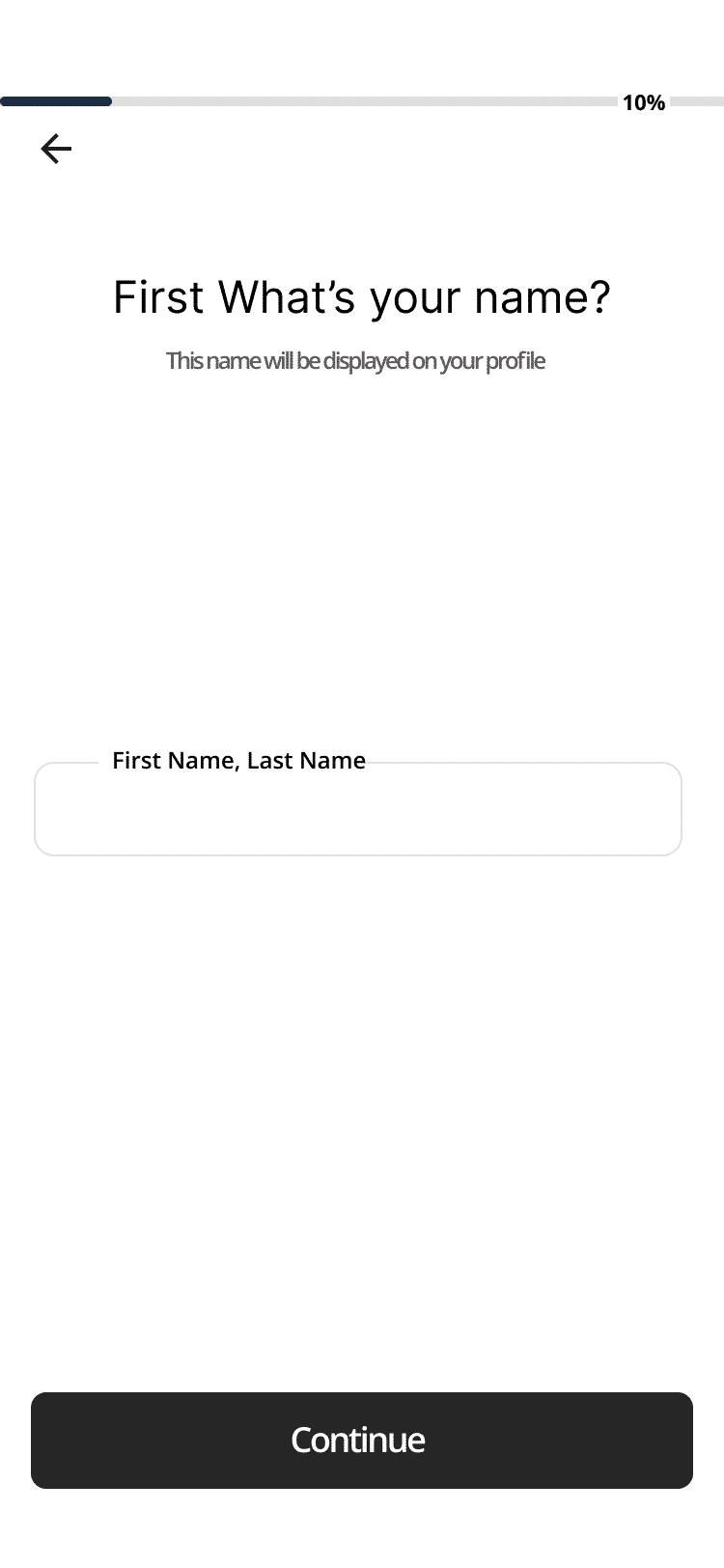 Name Input Screen
