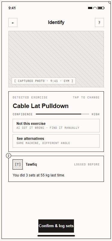 Wireframe: Identify