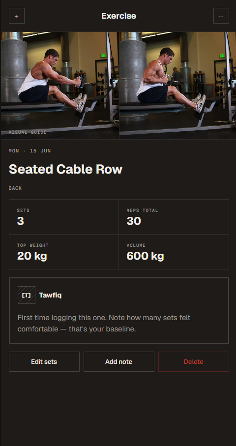 Exercise detail dark mode