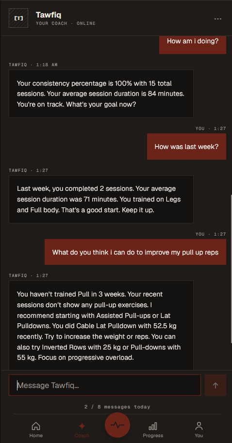 Coach chat dark mode