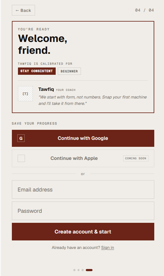 Built: Account creation