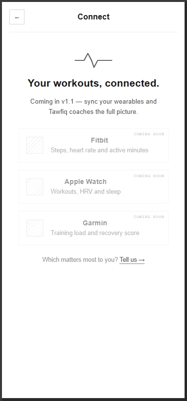Connect screen