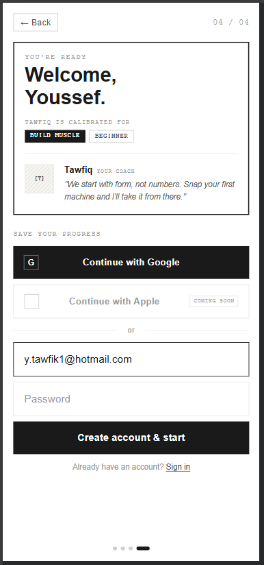 Onboarding deferred signup